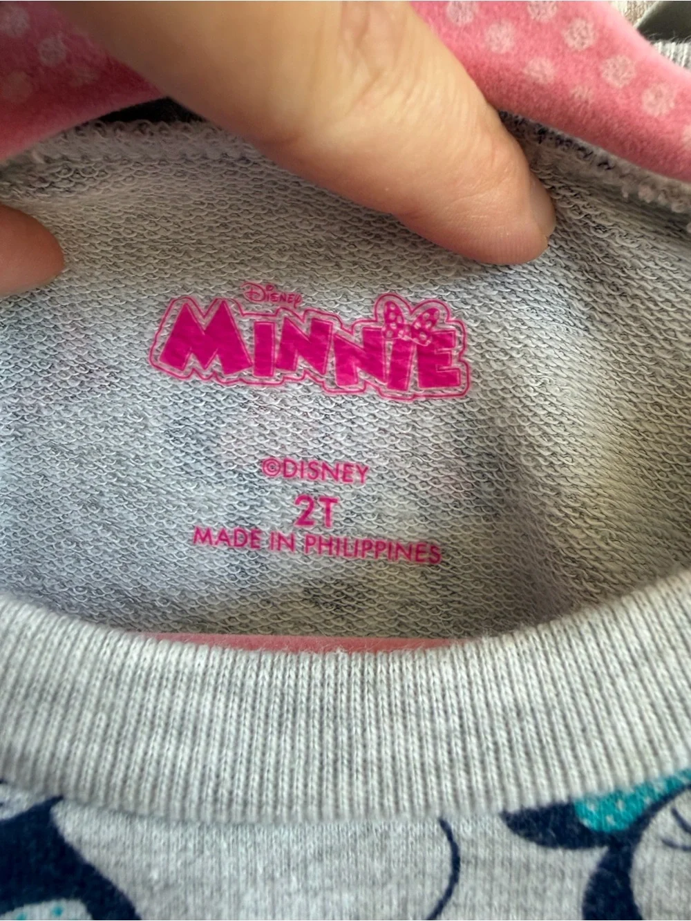 Disney Minnie Mouse Girls Sweatshirt Tulle Dress 2T Pink Gray